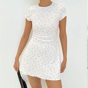 Princess Polly White Mini flutter‎ Sleeve floral Sundress sz 16 NWT